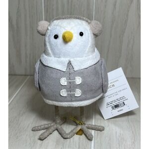 Wondershop Featherly Friends Loch Bird Figure tan earmuffs Gray coat 2023 Xmas